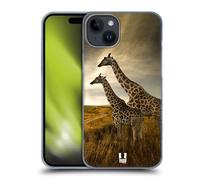Head Case Designs Giraffe Couple And Landscape Wildlife Hard Back Case Compatible With Apple iPhone 15 Plus