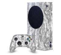 Head Case Designs Gray Camo Camouflage Game Console Wrap and Game Controller Skin Bundle Compatible With Xbox Series S