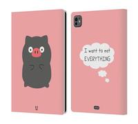 Head Case Designs Greedy Pig Little Doses Of Nonsense And Randomness Leather Wallet Case Compatible With Apple iPad Pro 11 M4/M5 2024/2025
