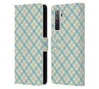 Head Case Designs Green Yellow Plaid - Pattern Collection Leather Book Wallet Case Cover Compatible With Huawei Nova 7 SE/P40 Lite 5G