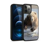 Head Case Designs Grizzly Bear Jumping Wildlife Gel Armour Case [Military Grade Protection] Compatible With Apple iPhone 12 Pro Max