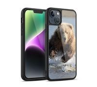 Head Case Designs Grizzly Bear Jumping Wildlife Gel Armour Case [Military Grade Protection] Compatible With Apple iPhone 14 Plus