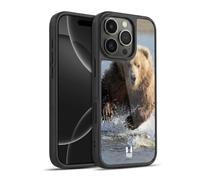 Head Case Designs Grizzly Bear Jumping Wildlife Gel Armour Case [Military Grade Protection] Compatible With Apple iPhone 16 Pro