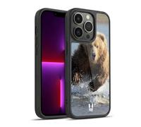 Head Case Designs Grizzly Bear Jumping Wildlife Gel Armour Case [Military Grade Protection] Compatible With Apple iPhone 13 Pro