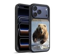 Head Case Designs Grizzly Bear Jumping Wildlife Gel Armour Case [Military Grade Protection] Compatible With Apple iPhone 17 Pro