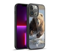 Head Case Designs Grizzly Bear Jumping Wildlife Gel Armour Case [Military Grade Protection] Compatible With Apple iPhone 13 Pro Max