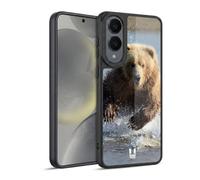 Head Case Designs Grizzly Bear Jumping Wildlife Gel Armour Case [Military Grade Protection] Compatible With Samsung Galaxy S25 Edge
