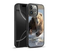 Head Case Designs Grizzly Bear Jumping Wildlife Gel Armour Case [Military Grade Protection] Compatible With Apple iPhone 16 Pro Max