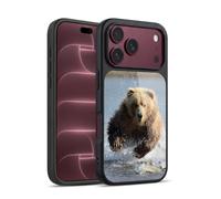 Head Case Designs Grizzly Bear Jumping Wildlife Gel Armour Case [Military Grade Protection] Compatible With Apple iPhone 18 Pro