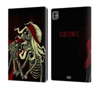 Head Case Designs Growl Skull Of Rock Leather Wallet Case Compatible With Apple iPad Pro 11 M4 2024