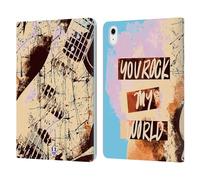 Head Case Designs Grunge Guitar All About Music Leather Wallet Case Compatible With Apple iPad Air 11 2020/2022/2024/2025