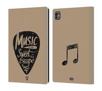Head Case Designs Guitar Pick All About Music Leather Wallet Case Compatible With Apple iPad Pro 11 M4 2024