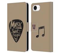 Head Case Designs Guitar Pick All About Music Leather Wallet Case Compatible With Apple iPhone 16e