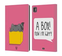 Head Case Designs Happy Box Wilbur The Cat Leather Wallet Case Compatible With Apple iPad Pro 11 M4 2024