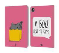 Head Case Designs Happy Box Wilbur The Cat Leather Wallet Case Compatible With Apple iPad Pro 13 M4 2024