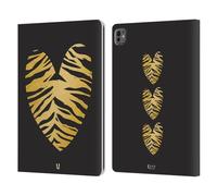 Head Case Designs Heart Grand As Gold Leather Wallet Case Compatible With Apple iPad Pro 13 M4 2024