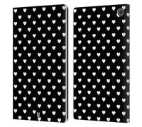 Head Case Designs Hearts Black And White Patterns Leather Wallet Case Compatible With Amazon Fire Max 11 2023