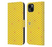 Head Case Designs Honey Comb Busy Bee Patterns Leather Wallet Case Compatible With Apple iPhone 15 Plus