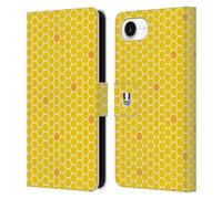 Head Case Designs Honey Comb Busy Bee Patterns Leather Wallet Case Compatible With Apple iPhone 16e