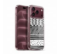 Head Case Designs Horizontal Mix Black And White Doodle Patterns Gel Case [Military Grade Protection] Compatible With Apple iPhone 18 Pro Max