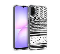 Head Case Designs Horizontal Mix Black And White Doodle Patterns Gel Case [Military Grade Protection] Compatible With Samsung Galaxy A07 4G