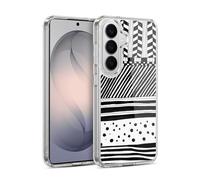 Head Case Designs Horizontal Mix Black And White Doodle Patterns Gel Case [Military Grade Protection] Compatible with Samsung Galaxy S26 Plus and Compatible with MagSafe