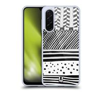 Head Case Designs Horizontal Mix Black And White Doodle Patterns Gel Case [Military Grade Protection] Compatible With Samsung Galaxy A26 5G