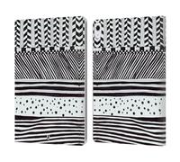 Head Case Designs Horizontal Mix Black And White Doodle Patterns Leather Wallet Case Compatible With Apple iPad Air 13 2024/2025
