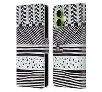 Head Case Designs Horizontal Mix Black And White Doodle Patterns Leather Wallet Case Compatible With Apple iPhone 17