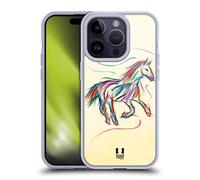 Head Case Designs Horse Colourful Animal Scribbles Gel Case [Military Grade Protection] Compatible with Apple iPhone 16e and Compatible with MagSafe