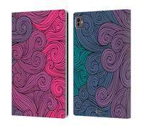 Head Case Designs Hot Pink To Teal Vivid Swirls Leather Wallet Case Compatible With Apple iPad Pro 11 M4 2024