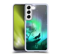 Head Case Designs Howling Wolf Northern Lights Gel Case [Military Grade Protection] Compatible With Samsung Galaxy S22 5G
