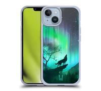 Head Case Designs Howling Wolf Northern Lights Soft Gel Case [Military Grade Protection] Compatible With Apple iPhone 14