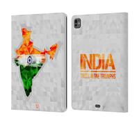 Head Case Designs India Geometric Maps Leather Wallet Case Compatible With Apple iPad Pro 13 M4 2024