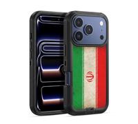 Head Case Designs Iran Iranian Vintage Football World Flags Ultra-Armoured Shockproof Case [Military Grade Protection] Compatible With Apple iPhone 17 Pro Max