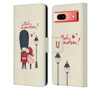 Head Case Designs Kiss A Queen's Guard London Best Leather Wallet Case Compatible With Google Pixel 7a