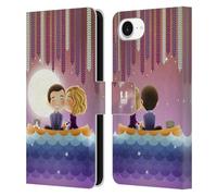 Head Case Designs Kiss In The Moonlight Aglow With Love Leather Wallet Case Compatible With Apple iPhone 16e