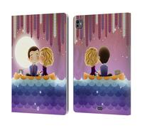 Head Case Designs Kiss In The Moonlight Aglow With Love Leather Wallet Case Compatible With Apple iPad Pro 13 M4 2024