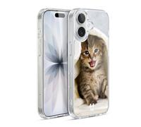 Head Case Designs Kitten In Warm Towel Cats Gel Case [Military Grade Protection] Compatible with Apple iPhone 17 and Compatible with MagSafe