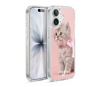 Head Case Designs Kitten With Pink Bow Cats Gel Case [Military Grade Protection] Compatible with Apple iPhone 17 and Compatible with MagSafe