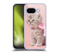 Head Case Designs Kitten With Pink Bow Cats Gel Case [Military Grade Protection] Compatible With Google Pixel 9A
