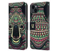 Head Case Designs Koala Aztec Animal Faces 2 Leather Wallet Case Compatible With Apple iPhone 15 Plus