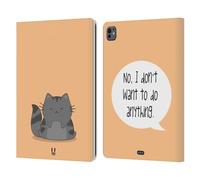 Head Case Designs Lazy Wilbur The Cat Leather Wallet Case Compatible With Apple iPad Pro 13 M4 2024