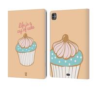 Head Case Designs Life Is A Cup Of Cupcake Cupcakes Happiness Leather Wallet Case Compatible With Apple iPad Pro 13 M4 2024