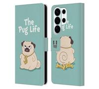 Head Case Designs Life Sky Blue Piper The Pug Leather Wallet Case Compatible With Samsung Galaxy S26 Ultra