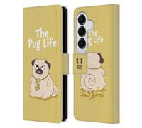Head Case Designs Life Yellow Piper The Pug Leather Wallet Case Compatible With Samsung Galaxy S26