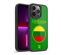 Head Case Designs Lithuania Lithuanian Lietuvos Flag Flag Patches Set 2 Gel Armour Case [Military Grade Protection] Compatible With Apple iPhone 13 Pro