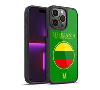 Head Case Designs Lithuania Lithuanian Lietuvos Flag Flag Patches Set 2 Gel Armour Case [Military Grade Protection] Compatible With Apple iPhone 14 Pro