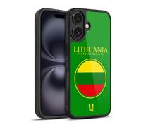 Head Case Designs Lithuania Lithuanian Lietuvos Flag Flag Patches Set 2 Gel Armour Case [Military Grade Protection] Compatible With Apple iPhone 16