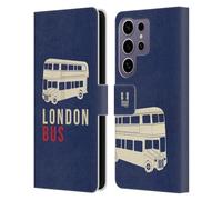 Head Case Designs London Bus London Best Leather Wallet Case Compatible with Samsung Galaxy S25 Ultra